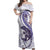 Purple Maori Tuatara Off Shoulder Maxi Dress Luxury Pastel Pattern