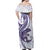 Purple Maori Tuatara Off Shoulder Maxi Dress Luxury Pastel Pattern