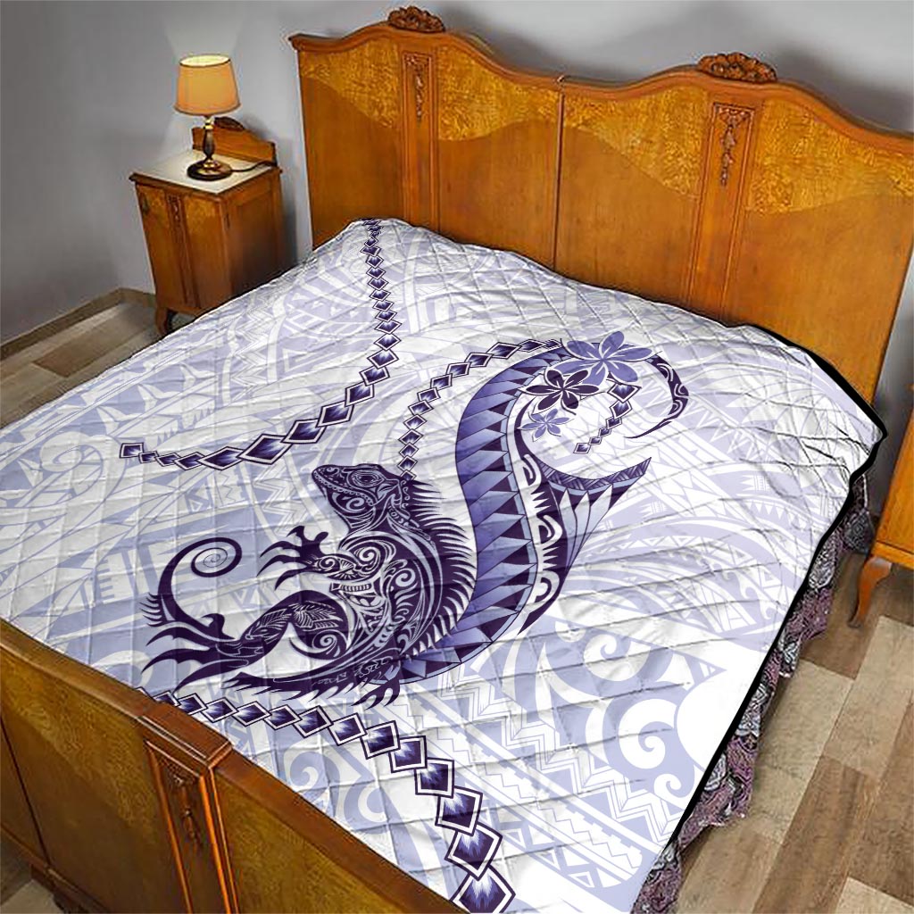 Purple Maori Tuatara Quilt Luxury Pastel Pattern LT01 - Polynesian Pride