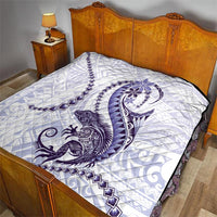 Purple Maori Tuatara Quilt Luxury Pastel Pattern LT01 - Polynesian Pride