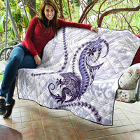 Purple Maori Tuatara Quilt Luxury Pastel Pattern LT01 - Polynesian Pride