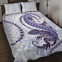 Purple Maori Tuatara Quilt Bed Set Luxury Pastel Pattern LT01 Purple - Polynesian Pride