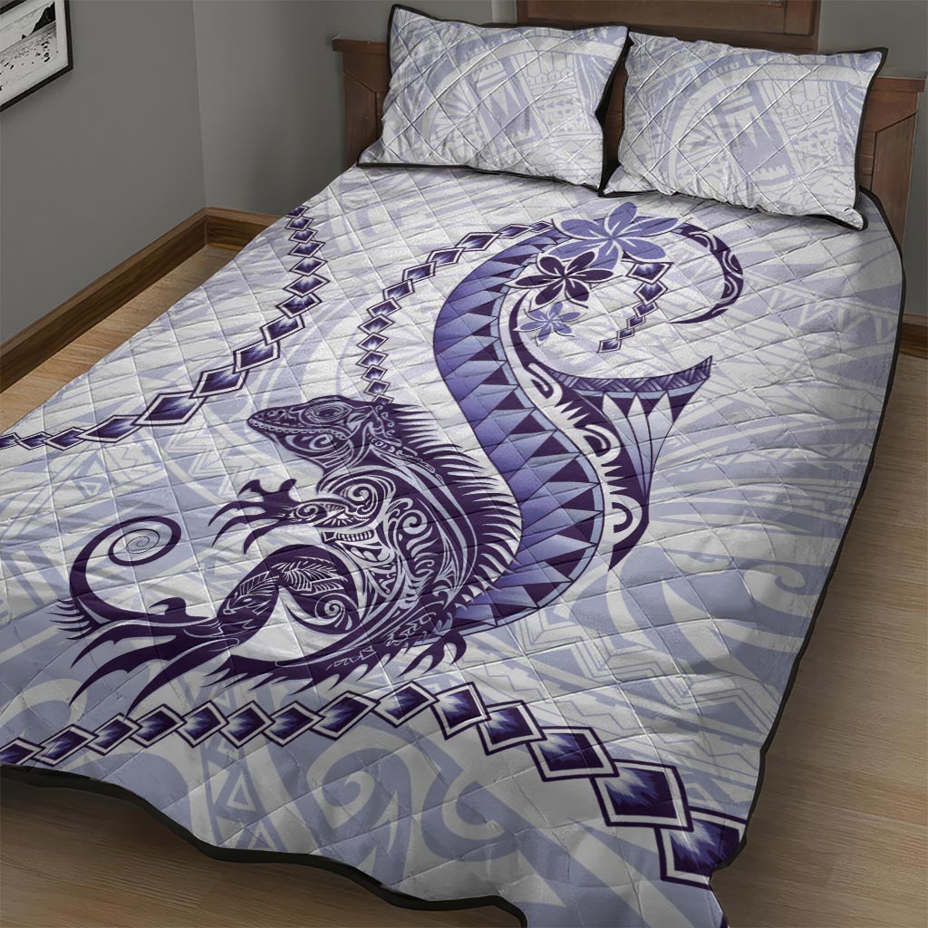 Purple Maori Tuatara Quilt Bed Set Luxury Pastel Pattern LT01 - Polynesian Pride