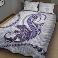 Purple Maori Tuatara Quilt Bed Set Luxury Pastel Pattern LT01 - Polynesian Pride