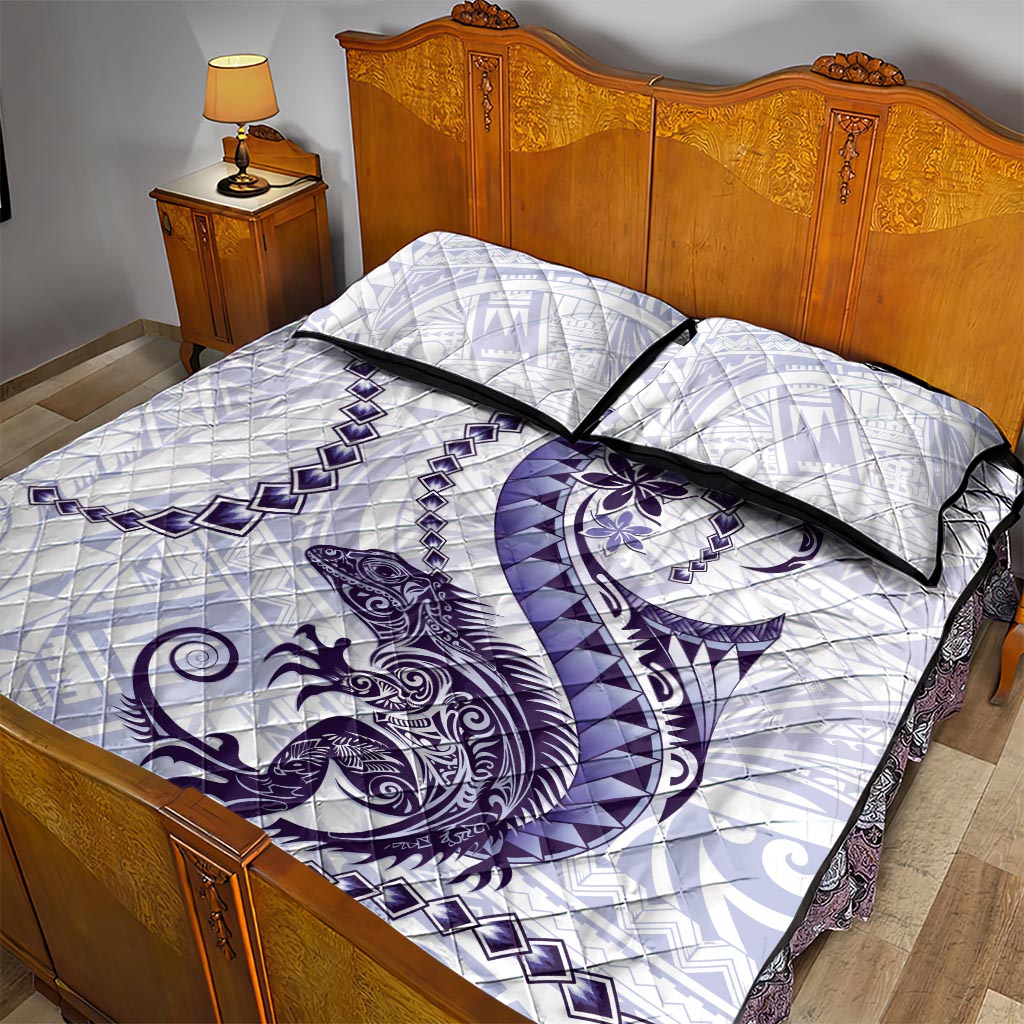 Purple Maori Tuatara Quilt Bed Set Luxury Pastel Pattern LT01 - Polynesian Pride