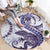 Purple Maori Tuatara Round Carpet Luxury Pastel Pattern