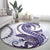 Purple Maori Tuatara Round Carpet Luxury Pastel Pattern