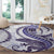 Purple Maori Tuatara Round Carpet Luxury Pastel Pattern