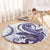 Purple Maori Tuatara Round Carpet Luxury Pastel Pattern