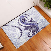 Purple Maori Tuatara Rubber Doormat Luxury Pastel Pattern LT01 Purple - Polynesian Pride