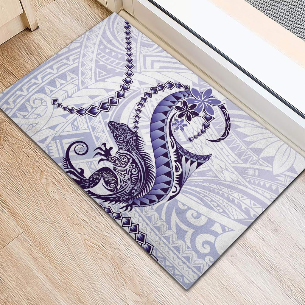 Purple Maori Tuatara Rubber Doormat Luxury Pastel Pattern LT01 - Polynesian Pride