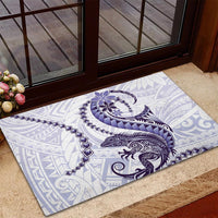 Purple Maori Tuatara Rubber Doormat Luxury Pastel Pattern LT01 - Polynesian Pride