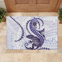 Purple Maori Tuatara Rubber Doormat Luxury Pastel Pattern LT01 - Polynesian Pride
