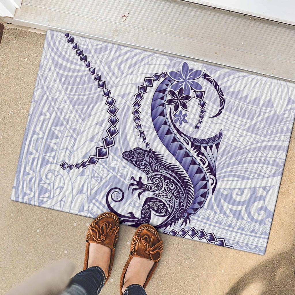 Purple Maori Tuatara Rubber Doormat Luxury Pastel Pattern LT01 - Polynesian Pride