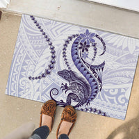 Purple Maori Tuatara Rubber Doormat Luxury Pastel Pattern LT01 - Polynesian Pride