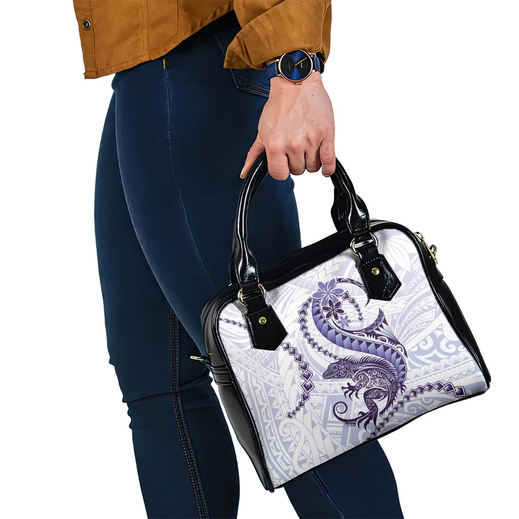 Purple Maori Tuatara Shoulder Handbag Luxury Pastel Pattern LT01 - Polynesian Pride
