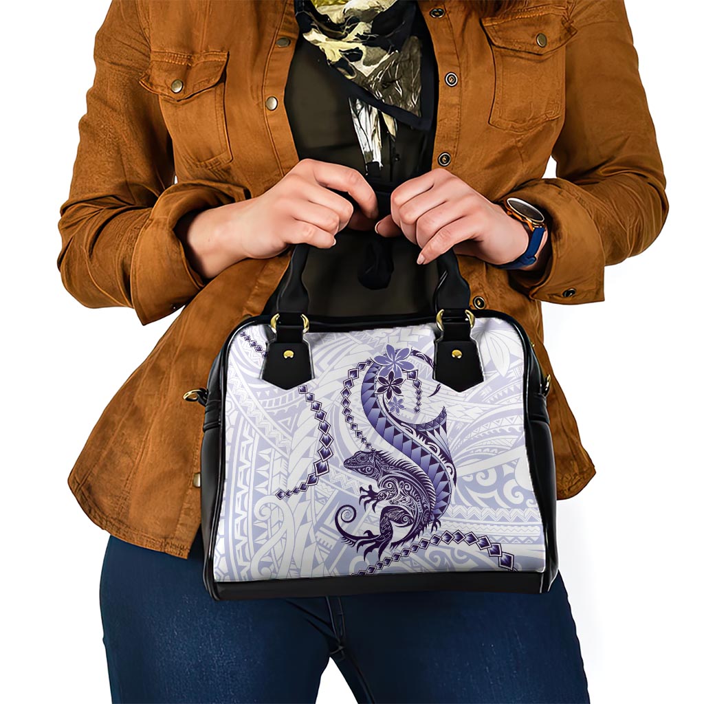Purple Maori Tuatara Shoulder Handbag Luxury Pastel Pattern LT01 - Polynesian Pride