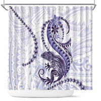 Purple Maori Tuatara Shower Curtain Luxury Pastel Pattern LT01 Purple - Polynesian Pride