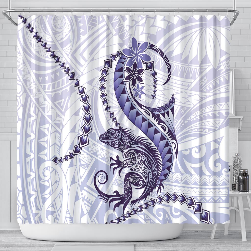 Purple Maori Tuatara Shower Curtain Luxury Pastel Pattern LT01 - Polynesian Pride