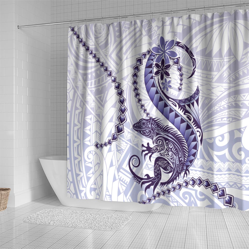 Purple Maori Tuatara Shower Curtain Luxury Pastel Pattern LT01 - Polynesian Pride