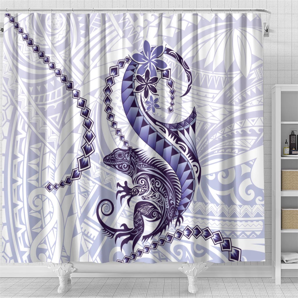 Purple Maori Tuatara Shower Curtain Luxury Pastel Pattern LT01 - Polynesian Pride