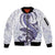 Purple Maori Tuatara Sleeve Zip Bomber Jacket Luxury Pastel Pattern