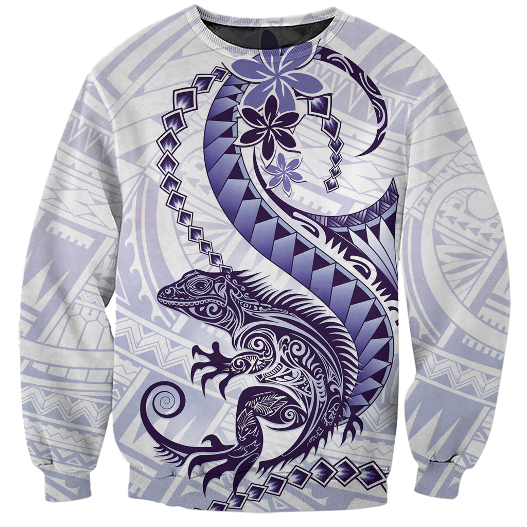 Purple Maori Tuatara Sweatshirt Luxury Pastel Pattern LT01 Unisex Purple - Polynesian Pride