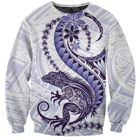 Purple Maori Tuatara Sweatshirt Luxury Pastel Pattern LT01 Unisex Purple - Polynesian Pride