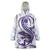 Purple Maori Tuatara Wearable Blanket Hoodie Luxury Pastel Pattern