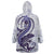 Purple Maori Tuatara Wearable Blanket Hoodie Luxury Pastel Pattern