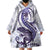 Purple Maori Tuatara Wearable Blanket Hoodie Luxury Pastel Pattern