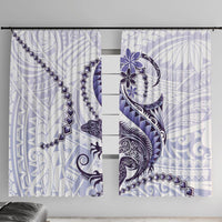 Purple Maori Tuatara Window Curtain Luxury Pastel Pattern LT01 With Hooks Purple - Polynesian Pride