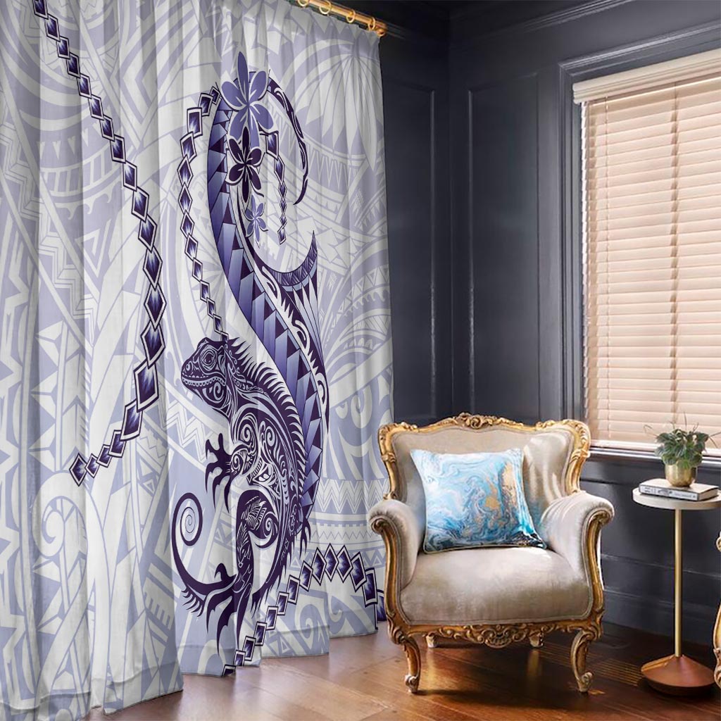 Purple Maori Tuatara Window Curtain Luxury Pastel Pattern LT01 - Polynesian Pride