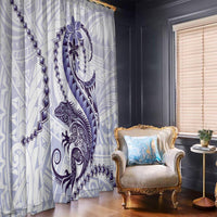 Purple Maori Tuatara Window Curtain Luxury Pastel Pattern LT01 - Polynesian Pride
