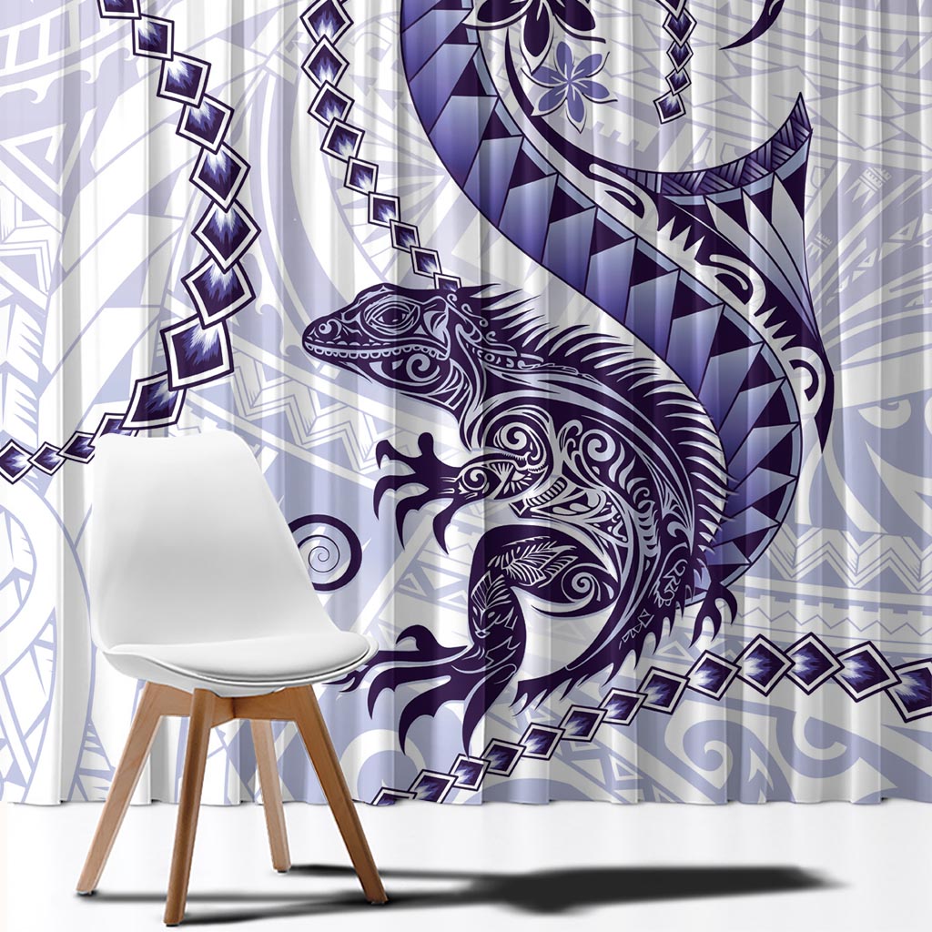 Purple Maori Tuatara Window Curtain Luxury Pastel Pattern LT01 - Polynesian Pride