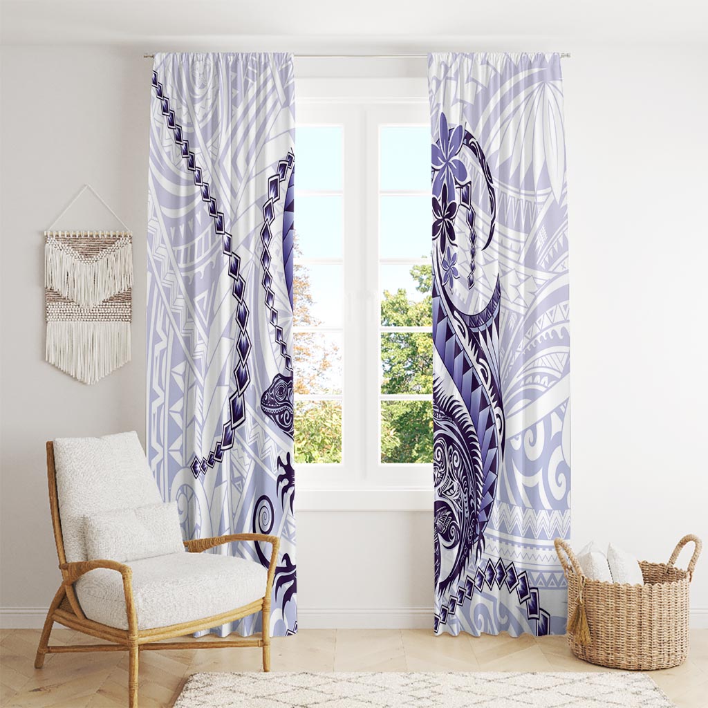 Purple Maori Tuatara Window Curtain Luxury Pastel Pattern LT01 - Polynesian Pride