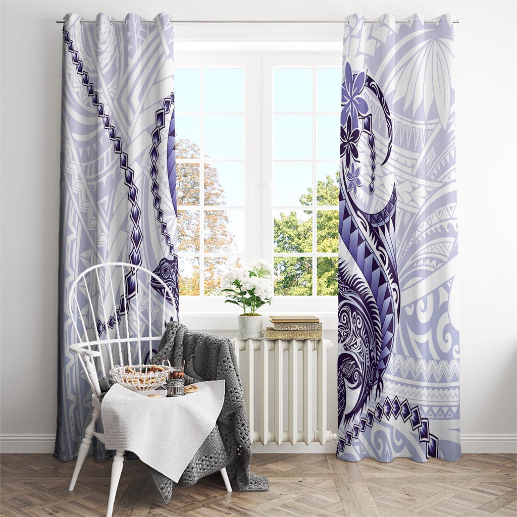 Purple Maori Tuatara Window Curtain Luxury Pastel Pattern LT01 - Polynesian Pride