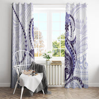 Purple Maori Tuatara Window Curtain Luxury Pastel Pattern LT01 - Polynesian Pride