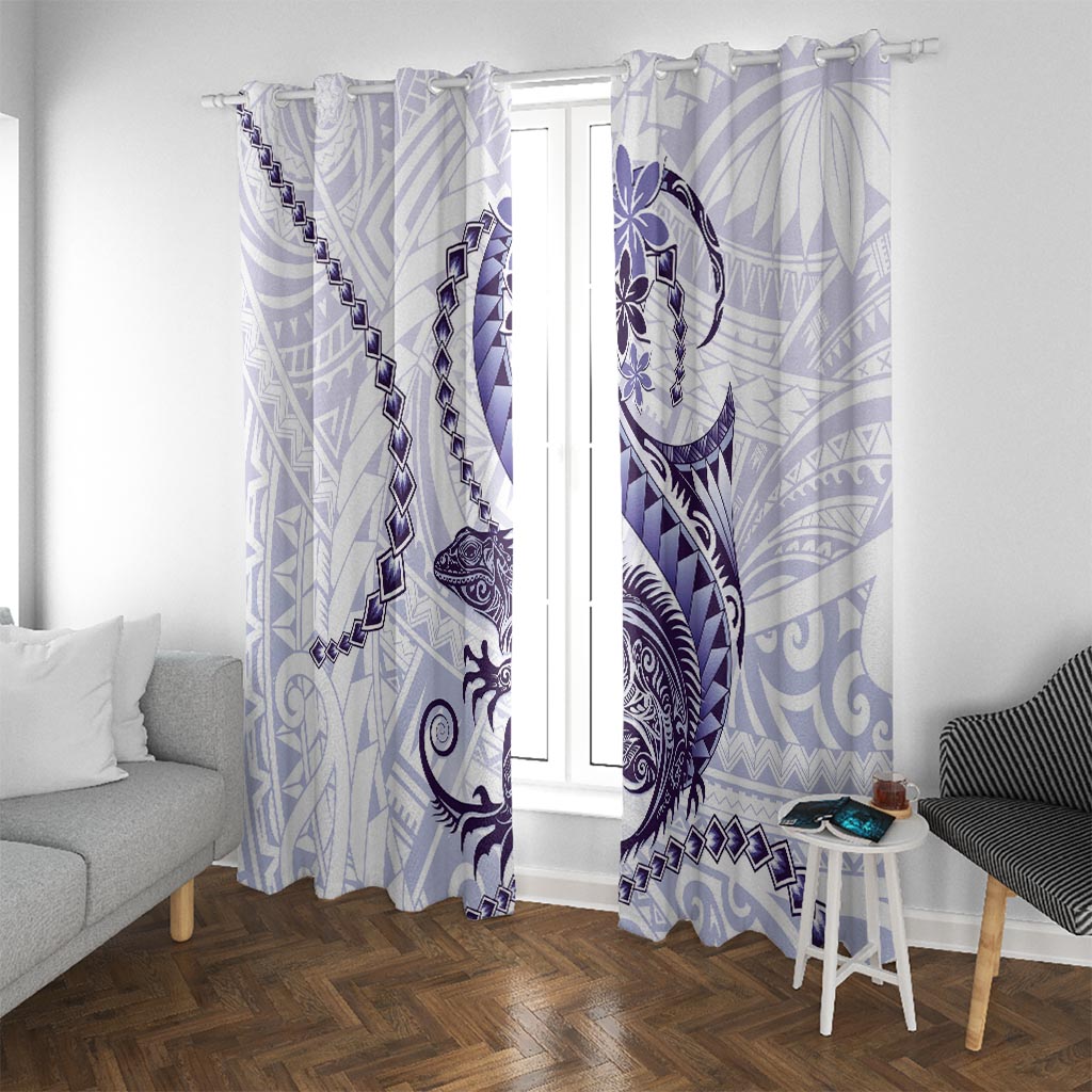 Purple Maori Tuatara Window Curtain Luxury Pastel Pattern LT01 With Grommets Purple - Polynesian Pride