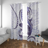 Purple Maori Tuatara Window Curtain Luxury Pastel Pattern LT01 With Grommets Purple - Polynesian Pride