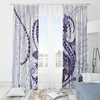 Purple Maori Tuatara Window Curtain Luxury Pastel Pattern LT01 - Polynesian Pride