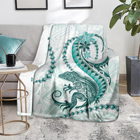 Teal Maori Tuatara Blanket Luxury Pastel Pattern LT01 - Polynesian Pride