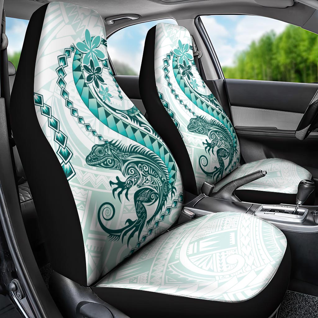 Teal Maori Tuatara Car Seat Cover Luxury Pastel Pattern LT01 - Polynesian Pride