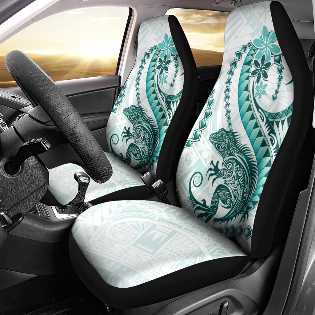 Teal Maori Tuatara Car Seat Cover Luxury Pastel Pattern LT01 - Polynesian Pride
