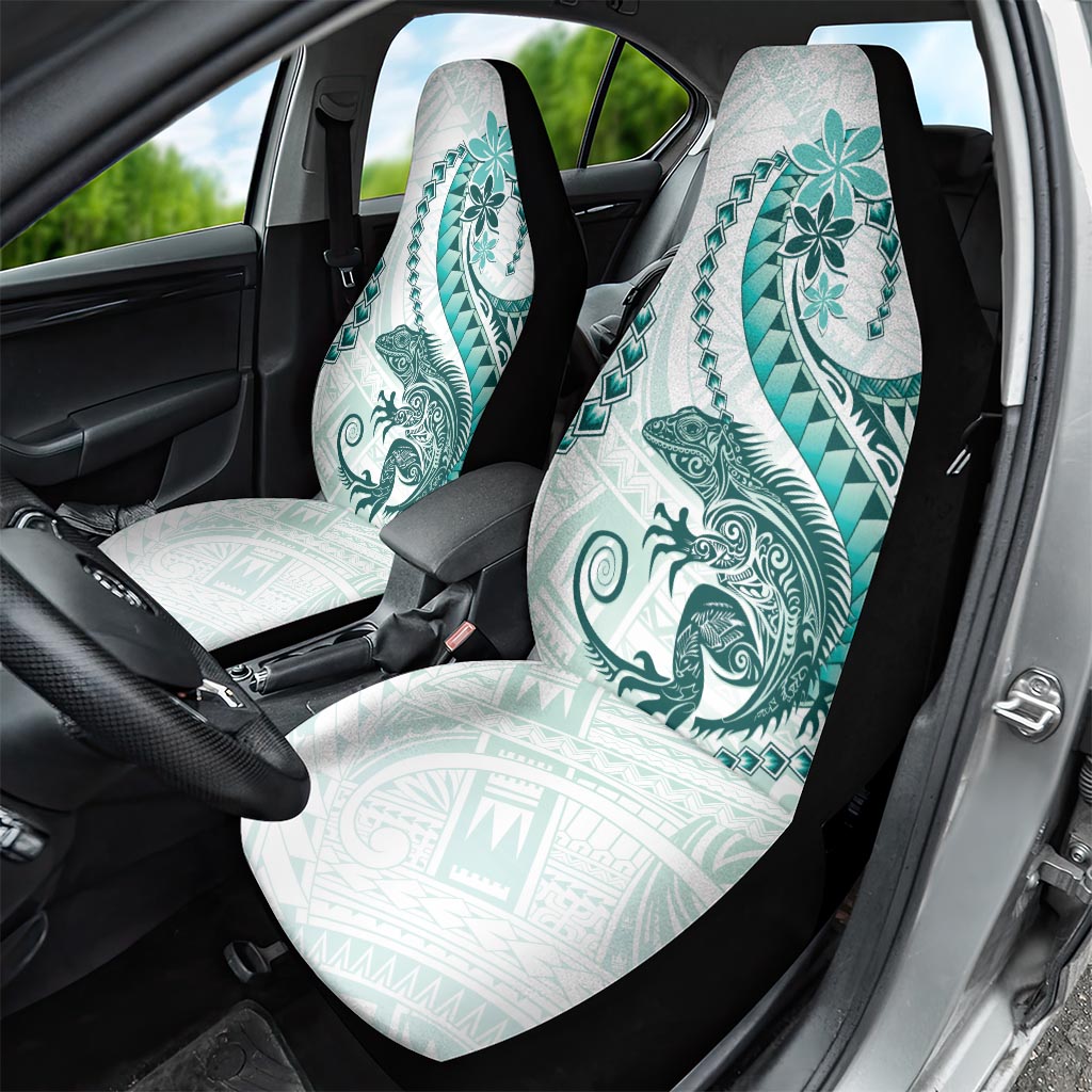 Teal Maori Tuatara Car Seat Cover Luxury Pastel Pattern LT01 - Polynesian Pride