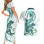 Teal Maori Tuatara Couples Matching Short Sleeve Bodycon Dress and Hawaiian Shirt Luxury Pastel Pattern