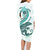 Teal Maori Tuatara Family Matching Long Sleeve Bodycon Dress and Hawaiian Shirt Luxury Pastel Pattern