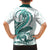 Teal Maori Tuatara Family Matching Puletasi and Hawaiian Shirt Luxury Pastel Pattern