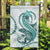 Teal Maori Tuatara Garden Flag Luxury Pastel Pattern