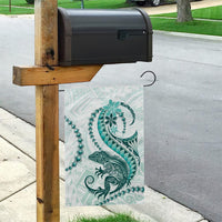 Teal Maori Tuatara Garden Flag Luxury Pastel Pattern LT01 - Polynesian Pride
